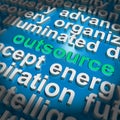 Outsource Word Cloud Shows Sub Contract Royalty Free Stock Photo