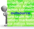 Outsource Word Cloud Sign Shows Subcontract And Freelance Royalty Free Stock Photo