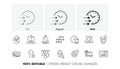 Outsource work, Work home and Mute line icons. For web app, printing. Line icons. Vector