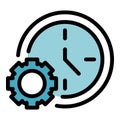 Outsource work time icon color outline vector Royalty Free Stock Photo
