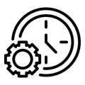 Outsource work time icon, outline style