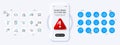 Outsource work, Travel delay and Fraud line icons. For web app, printing. Phone mockup with 3d danger icon. Vector