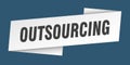 outsourcing banner template. outsourcing ribbon label.