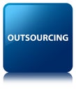 Outsourcing blue square button