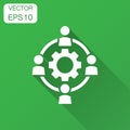 Outsourcing business collaboration vector icon in flat style. Pe