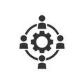 Outsourcing business collaboration vector icon in flat style. Pe