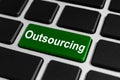 Outsourcing button on keyboard Royalty Free Stock Photo