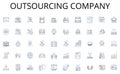 Outsourcing company line icons collection. Innovation, Startup, Entrepreneurship, Growth, Scalability, Disruptive