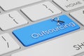 Outsourcing concept on keyboard Royalty Free Stock Photo