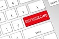 Outsourcing - 3D computer keyboard Royalty Free Stock Photo