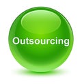 Outsourcing glassy green round button Royalty Free Stock Photo