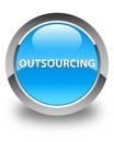 Outsourcing glossy cyan blue round button Royalty Free Stock Photo