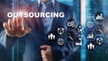 Outsourcing Human Resources. Global Business Industry Concept. Freelance Outsource International Partnership Royalty Free Stock Photo