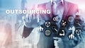 Outsourcing Human Resources. Global Business Industry Concept. Freelance Outsource International Partnership. Royalty Free Stock Photo