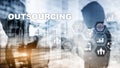 Outsourcing Human Resources. Global Business Industry Concept. Freelance Outsource International Partnership. Royalty Free Stock Photo