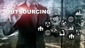 Outsourcing Human Resources. Global Business Industry Concept. Freelance Outsource International Partnership. Royalty Free Stock Photo