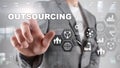 Outsourcing Human Resources. Global Business Industry Concept. Freelance Outsource International Partnership Royalty Free Stock Photo