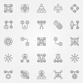 Outsourcing icons set. Vector outsource outline symbols