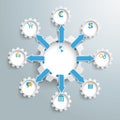 Outsourcing Infographic Gears Arrows Royalty Free Stock Photo