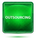 Outsourcing Neon Light Green Square Button Royalty Free Stock Photo