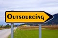 Outsourcing sign board. Royalty Free Stock Photo