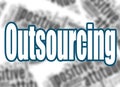 Outsourcing word with word cloud background