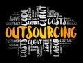 Outsourcing word cloud collage, business concept