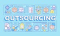 Outsourcing word concepts blue banner