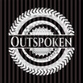 Outspoken silver emblem. Vector Illustration. Mosaic