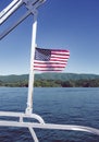 Outstanding American flag image on lake day