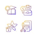 Outstanding aptitude gradient linear vector icons set