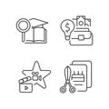 Outstanding aptitude linear icons set