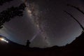 The outstanding beauty and clarity of the Milky way and the starry sky captured from high altitude on the mount bromo, indonesia.