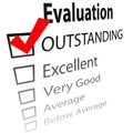 Outstanding job evalution check boxes Royalty Free Stock Photo