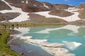 Landscape of Hesarchal glacier in Alamkuh mountains , Iran