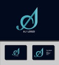 Outstanding logo template design that combines A and J letters