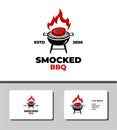 Outstanding logo template design that illustrates burnt meat on a BBQ grill