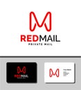 Outstanding logo template design that illustrates M letter forming mail icon