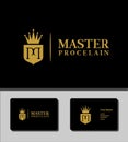 Outstanding logo template design that illustrates shield icon, and M P letter for business companies