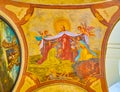 Outstanding fresco in arcades of cloister of Loreta of Prague complex, Czechia Royalty Free Stock Photo