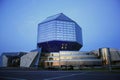 Outstanding modern building of The National Library of Belarus in Minsk, the capital of Belarus, in the evening