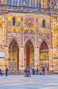 Outstanding mosaic decor of St Vitus Cathedral, Prague, Czech Republic Royalty Free Stock Photo