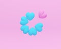 Outstanding pink hearts on pink background. minimal concept idea. of love and valentine day depicts strong love passion for romant