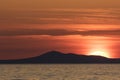 Outstanding sunset on the island Brac, Croatia on Adriatic sea Royalty Free Stock Photo