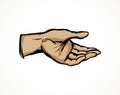 To point with finger. Vector drawing