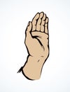 To point with finger. Vector drawing