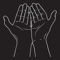 outstretched hands. Vector illustration decorative design