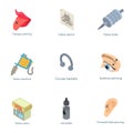 Outward appearance icons set, isometric style Royalty Free Stock Photo