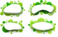 Oval backgrounds with green bubbles.