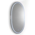 Oval Bathroom Mirror with Integrated LED Lighting and Touch Control on a White Wall Royalty Free Stock Photo